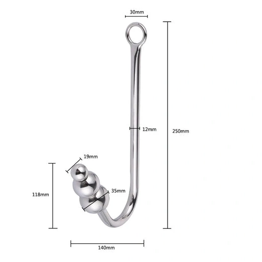 Anal Hooks and Cuffs 5334 Elegant Collar Anal with Beaded Hook 0121